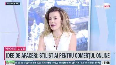 VIDEO Profit.ro Live TV - Andreea Chirilă, co-fondatoare Runa AI Stylist: Suntem în desfășurarea unei runde de pre-seed, de 500.000 euro. Vrem ca în 1 an să avem cel puțin 150 clienți lansați și 50.000 euro venituri lunare
