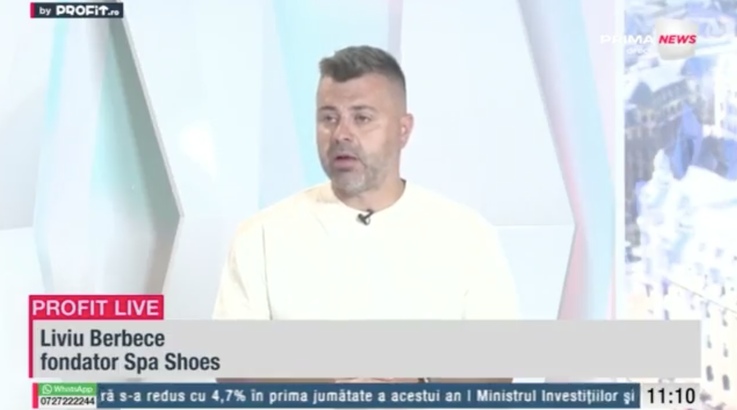VIDEO Profit.ro Live TV – Liviu Berbece, fondator Spa Shoes: Finanțarea până acum a fost personală, de la a-mi vinde mașina, iar acum vând apartamentul ca să finanțez business-ul. În 2026 cu siguranță o să apară prima franciză în afara țării