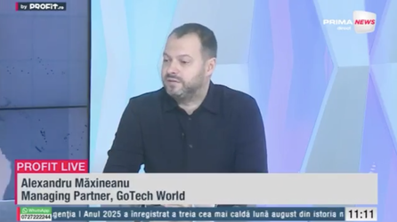 VIDEO Profit.ro Live TV – Alexandru Măxineanu, Managing Partner GoTech World: Incertitudinea este cel mai mare dușman al pieței. A afectat piața de business și piața de IT mai ales la nivel psihologic
