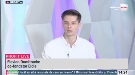 VIDEO Target Franța. Flavian Dumitrache, co-fondator Eldie: Până acum am construit pe baza unui grant Johnson & Johnson de 10.000 euro. Ne vom îndrepta și către o rundă de finanțare. Dorim să ne extindem în afară - Profit.ro Live TV
