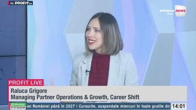 VIDEO De ce-și schimbă oamenii jobul. Raluca Grigore, Managing Partner Operations & Growth, Career Shift: Lipsa sensului este unul dintre motive - Profit.ro Live TV 