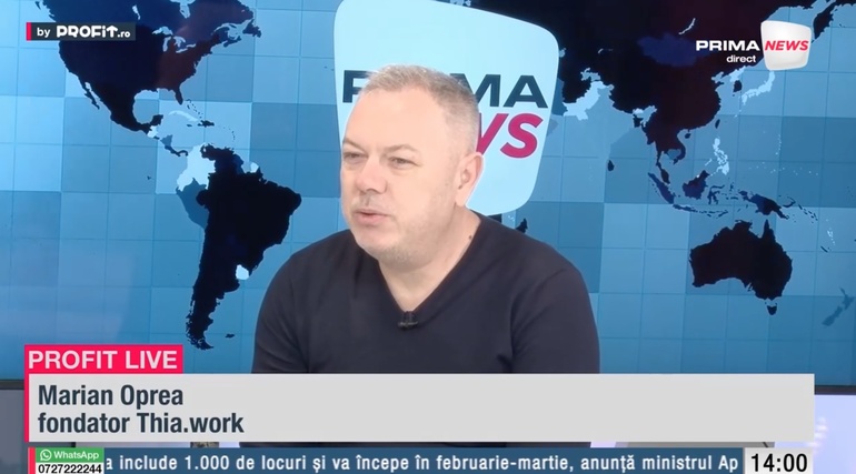 Spațiu modern de coworking în România cu birouri individuale și angajați care practică munca remote în piața birourilor actuală. | sursa foto: Profit