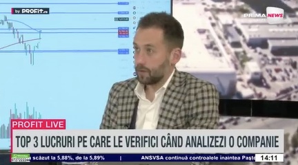 VIDEO Urmează două săptămâni intense pe piețe. Alexandru Chirilă, CEO Profit Point: Orice dezamăgire pe raportări mă aștept să genereze mișcări corective și, implicit, oportunități de achiziție – Profit.ro Live TV Pastila Financiară