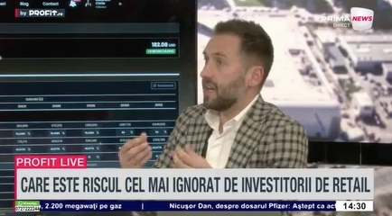 VIDEO Cel mai mare risc pentru investitori este concentrarea portofoliului. Alexandru Chirilă, Profit Point: Sectorul energiei, materialelor, industrial și al utilităților sunt cele care funcționează și atrag banii investitorilor – Profit.ro Live TV Pasti