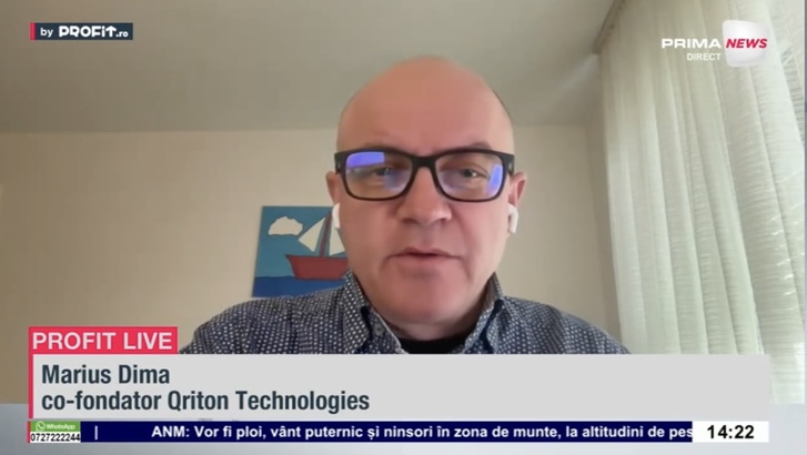 VIDEO Mare gap de business. Marius Dima, cofondator Qriton Technologies: Din august vom avea mai multe cerințe și controale în zona integrărilor unde se folosește AI-ul. Acolo este un mare potențial de business - Profit.ro Live TV 