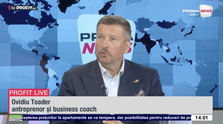 VIDEO Antreprenorii nu sunt speriați, ci obosiți. Ovidiu Toader, business coach: Când treci cu avionul prin furtună, nu te uiți pe geam. Te uiți la tabloul de bord și te bazezi pe echipa ta să facă ce trebuie - Profit.ro Live TV
