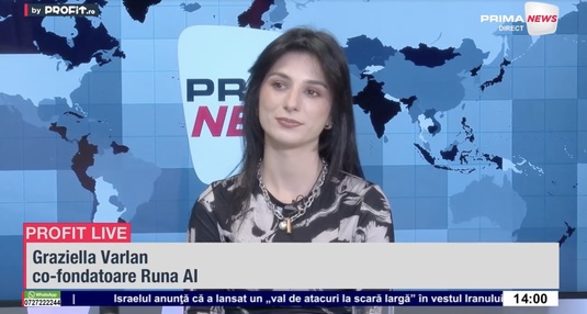 VIDEO Sky is the limit. Graziella Varlan, co-fondatoare Runa AI: Vrem să începem cu beauty, dupǎ care sǎ ne extindem și către alte industrii. Vrem să avem mai multe hotspot-uri de modă în lume - Profit.ro Live TV