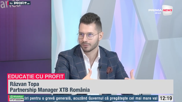 VIDEO Profit.ro TV Educație cu Profit – Răzvan Topa, XTB: Investițiile trebuie privite ca o dietă sănătoasă, câte un pic din fiecare / Radu Puiu, XTB: Economia americană a trecut de la contracție la creștere de 3,3% după Liberation Day 