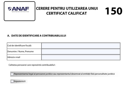 SCHIMBARE Formularul 150 nu va mai necesita deplasări la ANAF. Cererea și împuternicirea vor putea fi depuse online - proiect