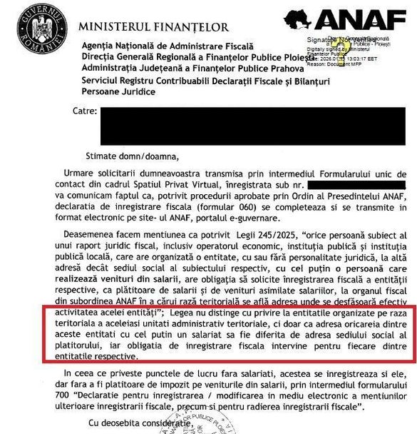 Înregistrarea punctelor de lucru, obligație nouă pentru fime - Ministerul Finanțelor va anunța în următoarele zile, posibil chiar luni, clarificări în privința noii obligații de a înregistra la ANAF puncte de lucru cu mai puțin de 5 angajați