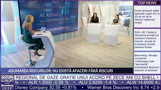 VIDEO PROFIT NEWS TV Academia de Guvernanță – Envisia: Într-un CA, deciziile trebuie luate în baza unor rapoarte care iau în calcul toate potențialele riscuri / CEO ANA Hotels: Foarte important ca profilul board-ului să fie adecvat cu strategia și ciclul 