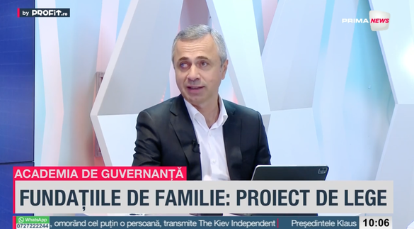 VIDEO Profit.ro TV Academia de Guvernanță – Carmen Micu, ENVISIA: Există o nevoie reală și tot mai accentuată pentru o legislație dedicată fundațiilor de familie / Ionuț Simion, PwC: Adoptarea legii fundațiilor de familie ar putea preveni migrarea capitalului și creșterea de taxe și impozite la stat 