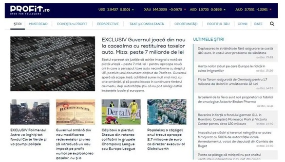 Profit.ro în ziua lansării, pe 2 septembrie 2015