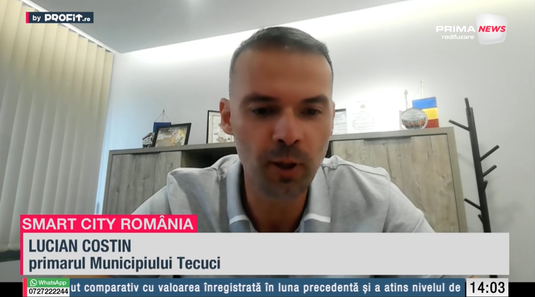 VIDEO Profit.ro TV Smart City România - Lucian Costin, primarul Municipiului Tecuci: Facem o economie de 120.000 de euro pe lună și investim acești bani în proiecte pentru oraș