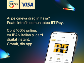 Banking ca acasă pentru românii din Italia, prin BT Pay, cu zero comisioane și multe beneficii