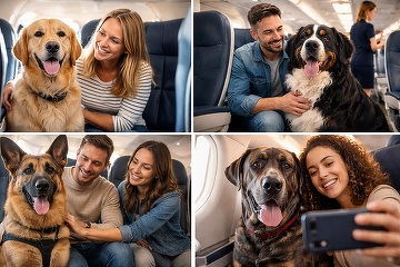 Zooland.ro - Câinii de talie mare pot să zboare în cabină, alături de stăpâni, în Italia