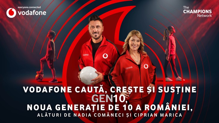 Vodafone lansează GEN10 și caută următoarea generație de campioni a României alături de Nadia Comăneci și Ciprian Marica