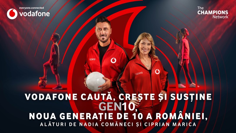 Vodafone lansează GEN10 și caută următoarea generație de campioni a României alături de Nadia Comăneci și Ciprian Marica