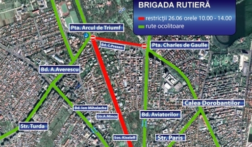 Restricţii de circulaţie în Bucureşti, pentru Crosul Veteranilor - HARTĂ
