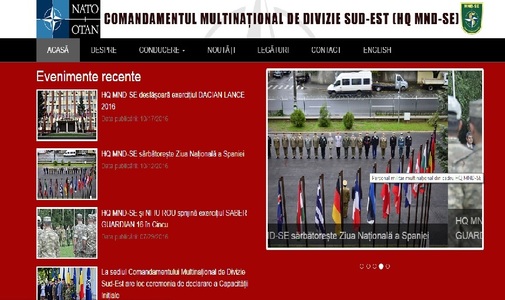 Comandamentul Multinaţional de Divizie Sud-Est îşi lansează pagina de internet de Ziua Naţională