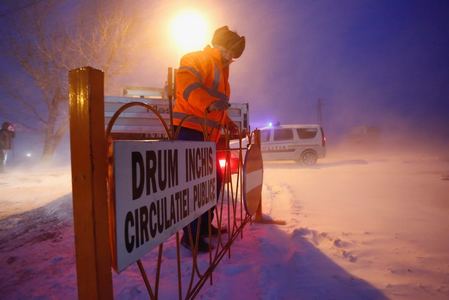 Traficul pe DN 38 în zona punctului de trecere a frontierei către Bulgaria, închis din cauza codului portocaliu de viscol