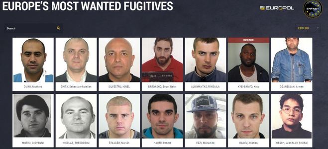Numele lui Sebastian Ghiţă, pe site-ul Europol la rubrica "Most Wanted" 