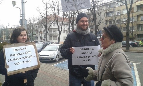 Aproximativ 60 de persoane au protestat la Timişoara: ”Grindene abrogă şi hai la o cafă acasă” - FOTO