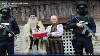 Jandarmeria Română, mesaj inedit de Paşte: un film în care trupe speciale de jandarmi transportă un coş de ouă încondeiate. VIDEO