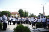 Aproximativ o sută de cadre didactice afiliate Sindicatului Învăţământului Preuniversitar au pichetat Prefectura Buzău - FOTO