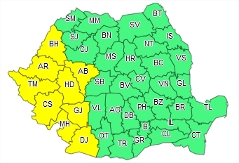 Temperaturi de până la 36 de grade în cea mai mare parte a ţării; nouă judeţe sunt sub cod galben de caniculă, de vineri până luni