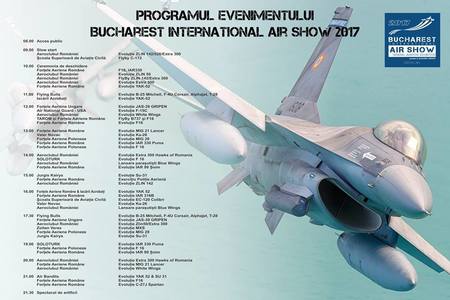Peste 100 de aeronave civile şi militare şi peste 200 de piloţi şi paraşutişti, sâmbătă, la a noua ediţie a Bucharest International Air Show