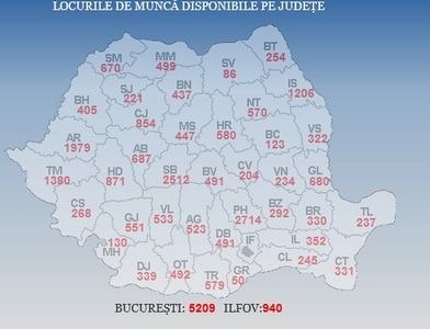 Peste 30.000 de locuri de muncă vacante la nivel naţional, cele mai multe în Bucureşti, Prahova şi Sibiu