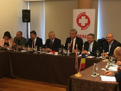Mihai Tudose, Marcel Ciolacu, Florian Bodog şi Liviu Dragnea, la şedinţa Consiliului Naţional al Federaţiei Sanitas