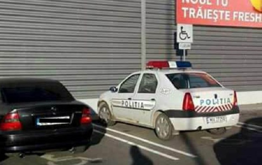Poliţist de la IPJ Călăraşi, sancţionat contravenţional după ce a parcat maşina de serviciu pe un loc rezervat persoanelor cu dizabilităţi