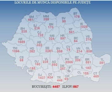 Peste 26.000 de locuri de muncă vacante la nivel naţional, cele mai multe în Bucureşti, Prahova şi Sibiu