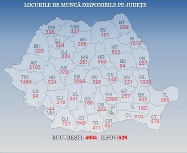 ANOFM: Aproape 28.000 de locuri de muncă vacante la nivel naţional; cele mai multe sunt în Bucureşti, Prahova, Arad şi Sibiu