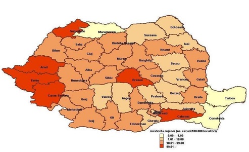 Patruzeci şi şase de cazuri noi de rujeolă întregistrate în România în cinci zile. Numărul îmbolnăvirilor a ajuns la 9.946