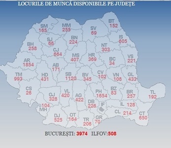 ANOFM: Aproape 20.000 de locuri de muncă vacante la nivel naţional; cele mai multe sunt în Bucureşti, Arad, Prahova şi Sibiu