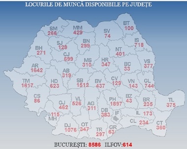 Peste 27.800 de locuri de muncă sunt vacante la nivel naţional