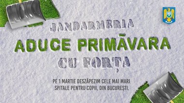 Jandarmeria Română anunţă că va deszăpezi joi două spitale de copii din Capitală, iar doritorii li se pot alătura