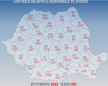 Peste 23.000 de locuri de muncă vacante la nivel naţional, cele mai multe în Bucureşti şi în judeţele Prahova, Arad şi Timiş