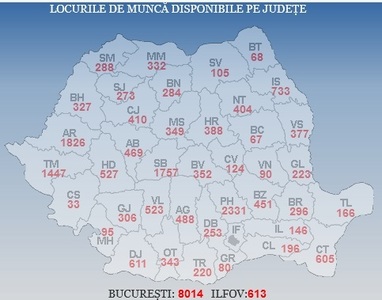 ANOFM: Aproape 27.000 de locuri de muncă vacante la nivel naţional; cele mai multe sunt în Bucureşti, Prahova, Arad, Sibiu şi Timiş