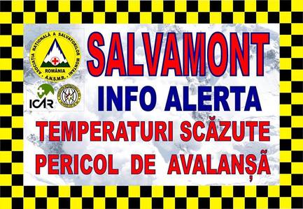 Atenţionare Salvamont: Temperaturi scăzute şi risc de producere a avalanşelor în multe masive montane