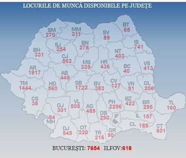 ANOFM: Aproape 27.000 de locuri de muncă vacante la nivel naţional; cele mai multe sunt în Bucureşti, Prahova, Arad, Sibiu şi Timiş