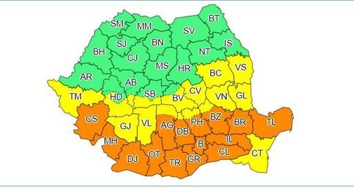 Noi avertizări de la meteorologi: Cod galben şi portocaliu de vreme deosebit de rece, polei şi ninsori, de joi până vineri