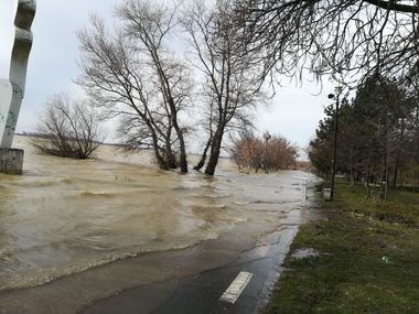 Tulcea: Restricţie de tonaj pe DN 22 E din cauza revărsării Dunării pe carosabil