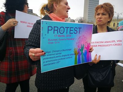 Protest al personalului de la Institutul pentru Boli Cardiovasculare C. C. Iliescu din Bucureşti