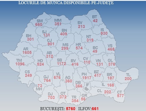 Peste 25.000 de locuri de muncă vacante la nivel naţional; cele mai multe sunt în Bucureşti, Prahova, Arad, Sibiu şi Timiş