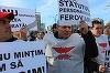 Un nou protest al angajaţilor CFR, în faţa Ministerului Transporturilor; ei cer investiţii în infrastructura feroviară