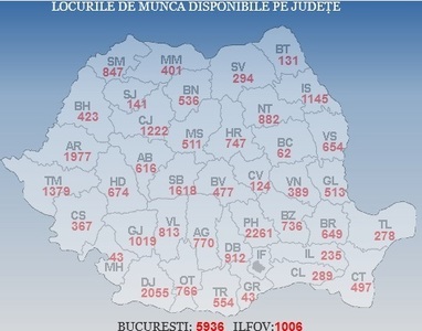 Aproape 40.000 de locuri de muncă vacante la nivel naţional; cele mai multe sunt în Bucureşti, Prahova, Dolj, Arad şi Sibiu